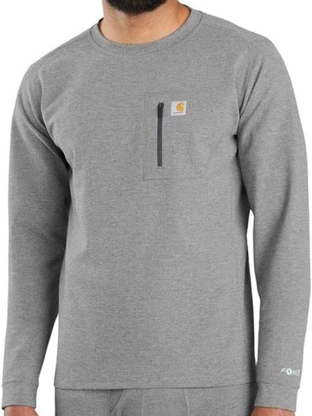Carhartt Men's Base Force Heavyweight Crew Pocket, Size Small Shadow Heather NEW